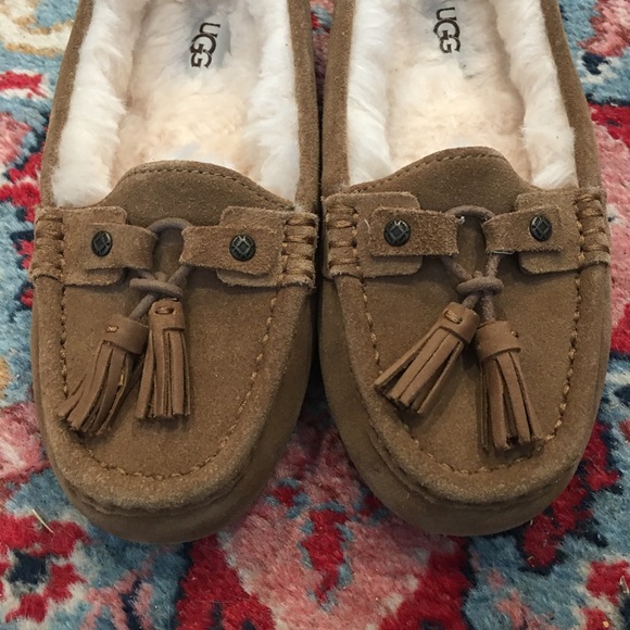 NWT UGG Litney Moccasin Chestnut Loafers Slippers Women’s 7 - Picture 11 of 13
